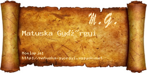 Matuska Györgyi névjegykártya